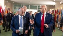 وێنەی ئەرشیڤ: سەرۆک دانۆڵد ترامپ لەگەڵ ستیڤ ویتکۆڤ، دوای بەشداریکردن لە کۆبوونەوە دوو قۆڵییەکان لە بارەگای نەتەوە یەکگرتووەکان لە نیویۆرک، 23ی نۆی 2025 