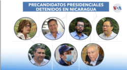 De los 40 presos políticos que hay en Nicaragua, 7 eran aspirantes a la presidencia. Foto VOA.