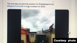 South Africans evicting Zimbabweans from rented homes and local market in Turffontein. (Screen Shot: Hopewell Chin'ono/Twitter)