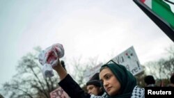 Pro-Palestinian Demonstrators Gather Outside The White House, in Washington