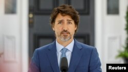 Canada's Prime Minister Justin Trudeau attends a news conference in Ottawa, July 13, 2020.