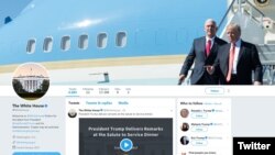 A portion of the White House Twitter page.
