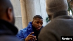 Theodore Luhaka (known as "Theo") arrives for the trial of three police officers, suspected unnecessary violence during his arrest, which sparked outrage in France and protests in some Paris suburbs in 2017, at the courthouse in Bobigny near Paris, France, January 9, 2024.