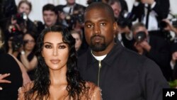 Kim Kardashian West, left, and Kanye West attend The Metropolitan Museum of Art's Costume Institute benefit gala celebrating the opening of the "Camp: Notes on Fashion" exhibition on May 6, 2019, in New York.