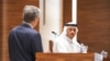 U.S. Secretary of State Antony Blinken and Qatari Prime Minister and Foreign Minister Sheikh Mohammed bin Abdulrahman Al Thani attend a press conference in Doha, Qatar, on Oct. 24, 2024.