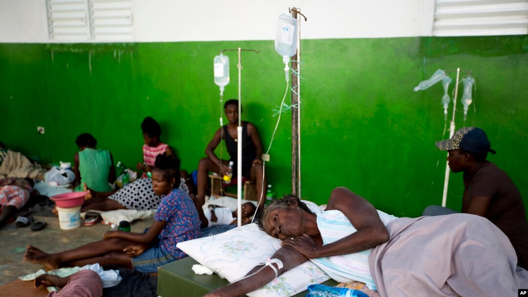 FILE - Victims of cholera receive treatment in Anse D'Hainault, Haiti, Oct. 11, 2016.