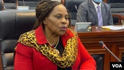 FILE: Monica Mutsvangwa, Zimbabwe's information minister, July 27, 2021.