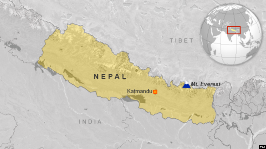 Avalanche in Nepal, on Mt. Everest