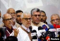 Abdelilah Benkirane, secretary-general of Morocco's Islamist Justice and Development Party, speaks during a new conference at the party's headquarters in Rabat, Morocco, early October 8, 2016.