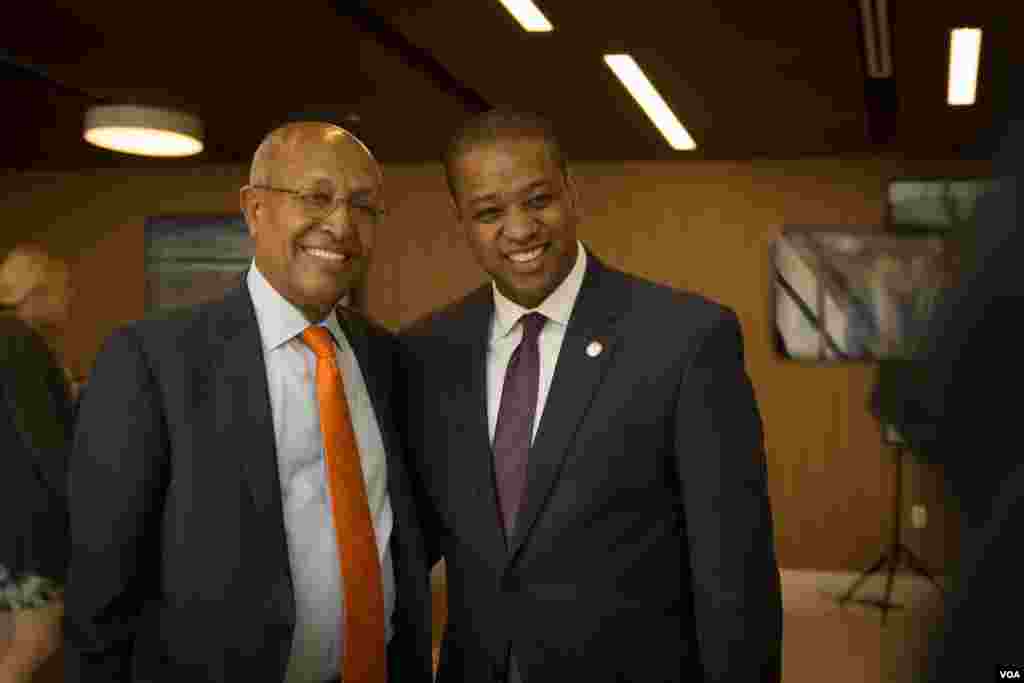 (From L to R) VOA Africa Director Negussie Mengesha with Lt. Govenor Justin Fairfax of Virginia