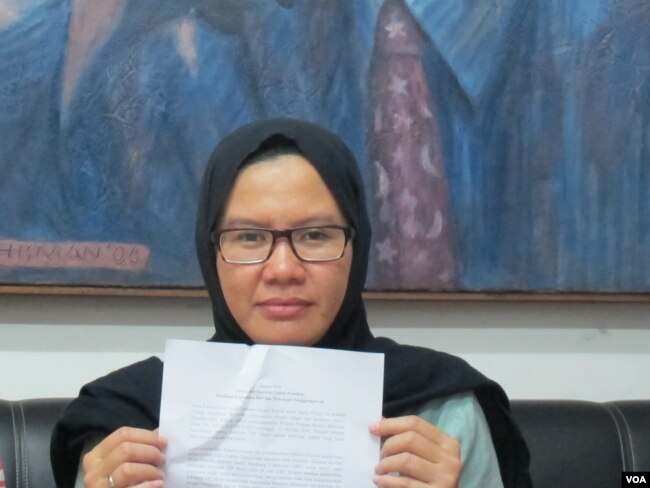 Wakil Koordinator Bidang Advokasi Kontras, Yati Andriyani. (VOA/Fathiyah Wardah)