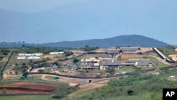 FILE - A Sept. 28, 2012, photo shows the private homestead of South African President Jacob Zuma in Nkandla, in the northern KwaZulu Natal province South Africa.