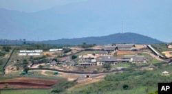 FILE - A Sept. 28, 2012, photo shows the private compound homestead of South African President Jacob Zuma in Nkandla, in the northern KwaZulu Natal province South Africa.