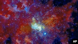 Image made from data provided by the Chandra X-ray Observatory shows Sagittarius A, the supermassive black hole at the center of the Milky Way Galaxy, January 5, 2010.