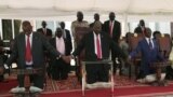 South Sudan's President Salva Kiir takes part in a national day of prayers for peace at the state house in Juba, South Sudan, Sept. 19, 2019. 