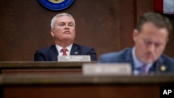 Chairman James Comer, a Republican, presides over a House Committee on Oversight and Government Reform hearing with sanctuary city mayors on Capitol Hill, in Washington, March 5, 2025.