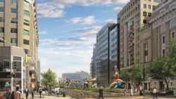 An artist's version of the New York Avenue Project with sculpture by Niki de Saint Phalle