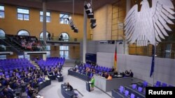 Session of the lower house of German parliament Bundestag, in Berlin