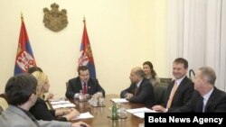 Susret premijera Srbije Ivice Dačića i predsednika Evropske banke za obnovu i razvoj Sume Čakrabartija, Beograd, 31. avgust 2012.