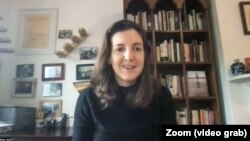 Abby Seiff, author of a new book called “Troubling the Water: A Dying Lake and A Vanishing World in Cambodia,” discusses the future of the Tonle Sap Lake with VOA Khmer via Zoom video call from New York, on April 12, 2022.