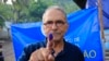 FILE - East Timorese presidential candidate who is also former President Jose Ramos-Horta shows his inked finger after casting his ballot at a polling station during the election in Dili, East Timor on March 19, 2022. 