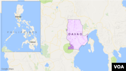 Letak wilayah Davao, Filipina.