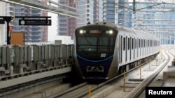 Uji coba kereta MRT (Mass Rapid Transit) di Jakarta, 12 Maret 2019. (Foto: dok).