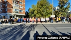 Bosnia and Herzegovina -- People of Sarajevo protest in front of the Office of the High Representatives (OHR) in Sarajevo, October 25, 2021.