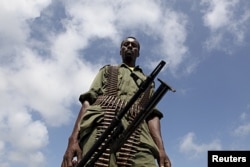 Soldat somalien à Burgabo, au sud de Kismayo (archives)