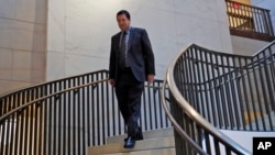 House Intelligence Committee Chairman Rep. Devin Nunes, R-Calif., arrives for the a closed-door meeting of the House Intelligence Committee on Capitol Hill, Feb. 5, 2018 in Washington. 