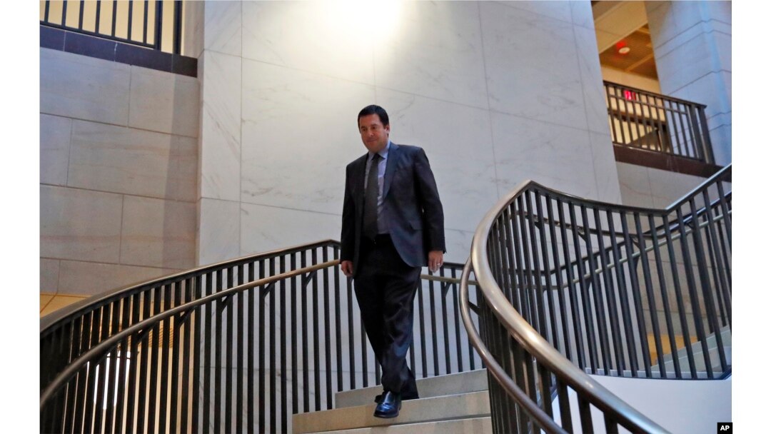 FILE - House Intelligence Committee Chairman Rep. Devin Nunes, R-Calif., arrives for the a closed-door meeting of the House Intelligence Committee on Capitol Hill, Feb. 5, 2018 in Washington.