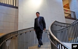 FILE - House Intelligence Committee Chairman Rep. Devin Nunes, R-Calif., arrives for the a closed-door meeting of the House Intelligence Committee on Capitol Hill, Feb. 5, 2018 in Washington.