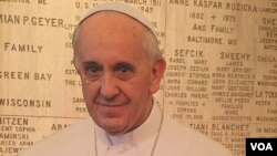 Retrato del Papa Francisco en la Básilica de la Inmaculada Concepción en Washington DC