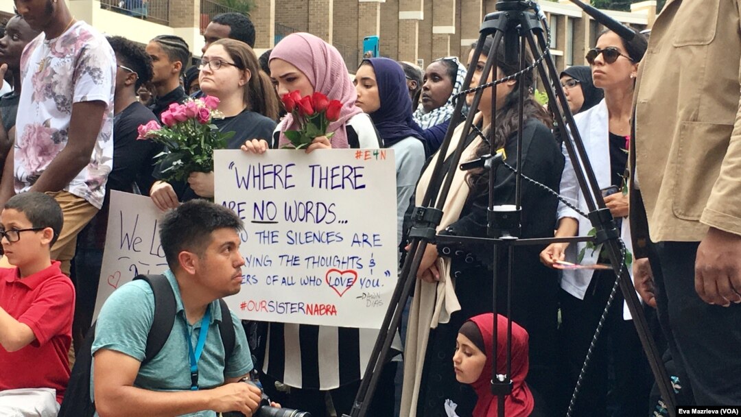 O'ldirib ketilgan Nabra Hassanenni xotirlab yig'ilgan faollar, 21-iyun, 2017-yil