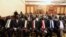 Members of South Sudan rebel delegation attend the opening ceremony of South Sudan's negotiation in Ethiopia's capital Addis Ababa, Jan. 4, 2014. 