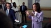 FILE - Democratic presidential nominee Vice President Kamala Harris gives remarks at the Sheraton Hotel, Aug. 10, 2024, in Phoenix. She'll be back in Arizona on Sept. 27 to discuss immigration issues.