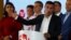 Macedonia's PM Zoran Zaev gives a speech during a referendum night on changing Macedonia's name that would open the way for it to join NATO and the European Union in Skopje, Macedonia, Sept. 30, 2018. 