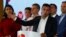 Macedonia's PM Zoran Zaev gives a speach during a referendum night on changing Macedonia's name that would open the way for it to join NATO and the European Union in Skopje, Macedonia, Sept. 30, 2018. 