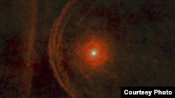 The red supergiant star Betelgeuse as seen by the ESA’s Herschel space observatory.