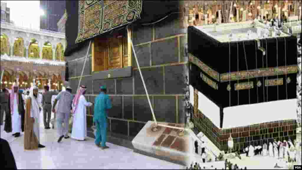 Muslim piligrims pray in Mecca's Grand Mosque, on October 13, 2013.