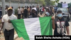 Manifestation "End SARS" contre la brutalité policière à Abuja, en 2020.