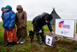 JUNE 11, 2020: Citizens vote in the 2020 Russian constitutional referendum in Priuralsky District of the Yamalo-Nenets Autonomous Area as early voting starts in remote Russian regions.