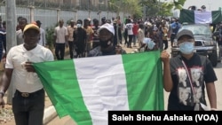 Manifestation "End SARS" contre la brutalité policière à Abuja, en 2020.