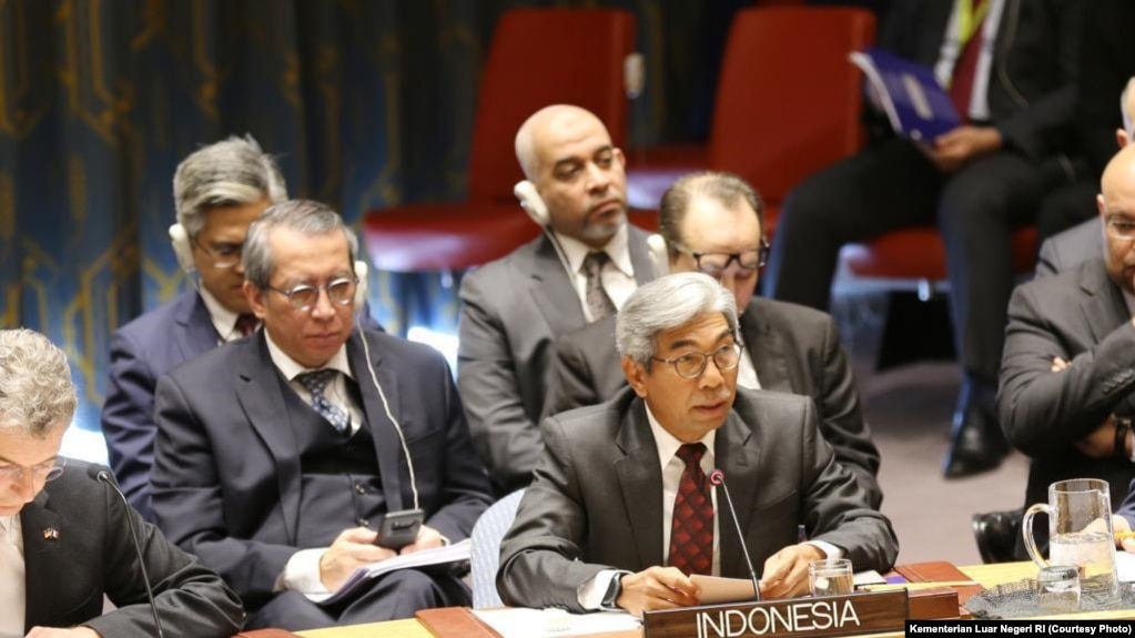 Wakil Menteri Luar Negeri Indonesia A.M. Fachir dalam sidang DK PBB di New York, Selasa, 26 Maret 2019, mengecam kekerasan yang dilakukan Israel di Jalur Gaza. (Foto: Kementerian Luar Negeri RI)