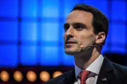 United States White House CTO Michael Kratsios delivers a speech on the last day of the Web Summit in Lisbon on Nov. 7, 2019.