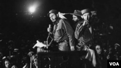 Fidel Castro ofreció su primer discurso en La Habana, luego de vencer las fuertas militares del dictador Fulgencio Batista, el 1 de enero de 1959.