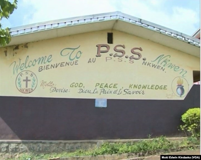 FILE - Students, their principal and school staff were kidnapped from the Presbyterian School of Science and Technology in Bafut, near Bamenda, Cameroon, Nov. 5, 2018.