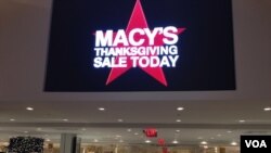 A sign inside Macy's Herald Square on Thanksgiving, Nov. 28, 2013. (Photo Sandra Lemaire)