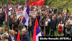 Bosnia and Herzegovina -- Members and supporters of the ruling parties in Republika Srpska gathering for a protest because of election results, Banja Luka, October 25, 2022