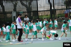 香港幼稚園學童 （湯惠芸攝）